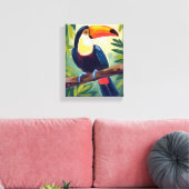 Toucan Colorful Tropical Bird Watercolor Leinwanddruck (Insitu (Wohnzimmer))