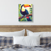 Toucan Colorful Tropical Bird Watercolor Leinwanddruck (Insitu (Schlafzimmer))