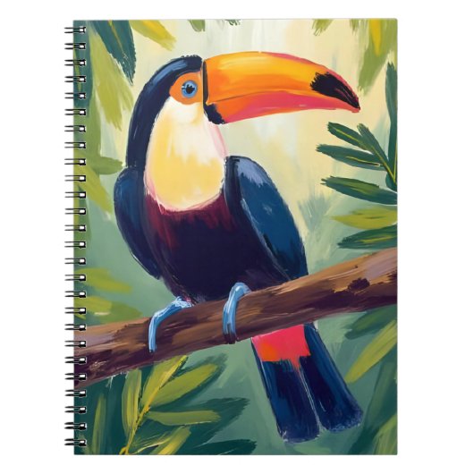 Toucan Colorful Tropical Bird Watercolor Notizblock (Vorderseite)