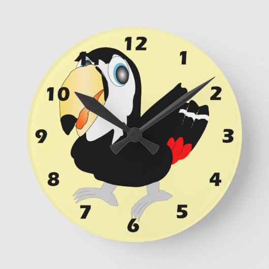 Toucan Design Runde Wanduhr (Vorderseite)