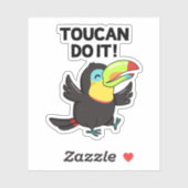 Toucan Do it Funny Positive Bird Pun Aufkleber (Blatt)