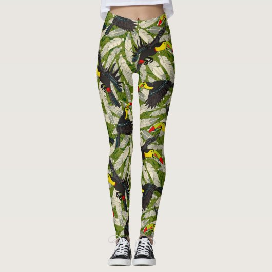 Toucan Dschungel Leggings (Vorderseite)