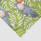 Toucan Dschungel-Vogel-Baum-Muster Seidenpapier (Ausschnitt)