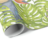 Toucan Dschungel-Vogel-Baum verlässt Muster Geschenkpapier (Rolleneckpunkt)