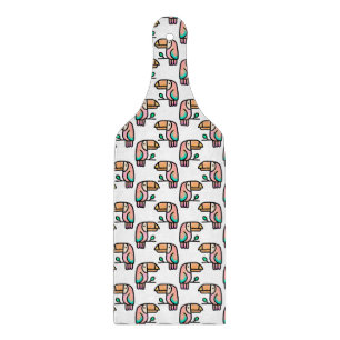 Toucan-Dschungelpastellmuster aus Regenbogen-Carto Schneidebrett