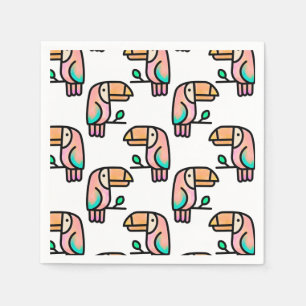 Toucan-Dschungelpastellmuster aus Regenbogen-Carto Serviette