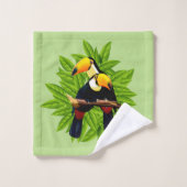 Toucan Duo Green Badhandtuch Set (Waschlappen)