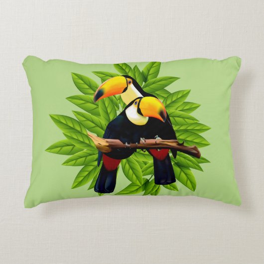 Toucan Duo Green Dekokissen (Vorderseite)