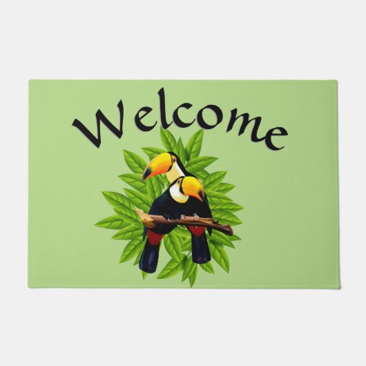 Toucan Duo Green Willkommen Fußmatte (Vorderseite)