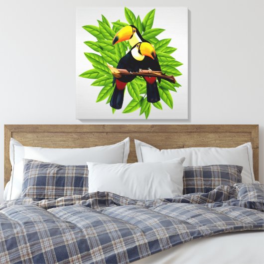 Toucan Duo Silver Leinwanddruck (Insitu (Schlafzimmer))