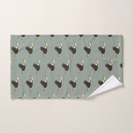Toucan Exotic Animal Muster Sage Green Badhandtuch Set (Handtuch)
