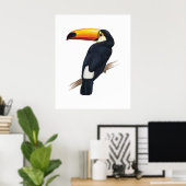 Toucan Exotic Bird Handgezeichnetes Illustrationsp Poster (Heimbüro)