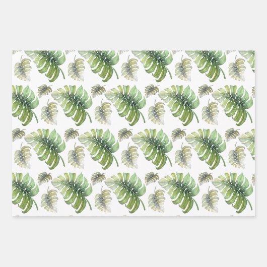 Toucan Exotic Monstera Aquarellbilder Geschenkpapier Set (Vorderseite 2)
