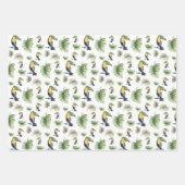 Toucan Exotic Monstera Aquarellbilder Geschenkpapier Set (Vorderseite)