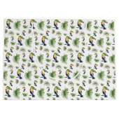 Toucan Exotic Monstera Aquarellbilder Große Geschenktüte (Rückseite)