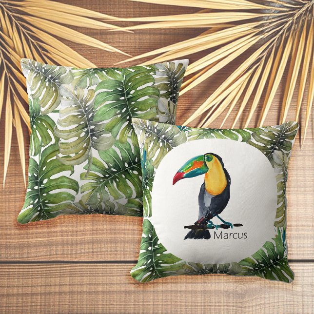 Toucan Exotic Watercolor Illustration Kissen (Von Creator hochgeladen)