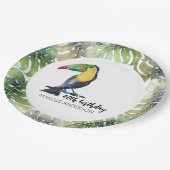 Toucan Exotic Watercolor Illustration Pappteller (Schrägansicht)