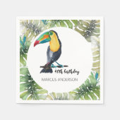 Toucan Exotic Watercolor Illustration Serviette (Vorderseite)