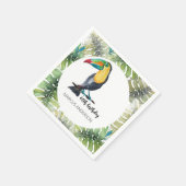 Toucan Exotic Watercolor Illustration Serviette (Ecke)