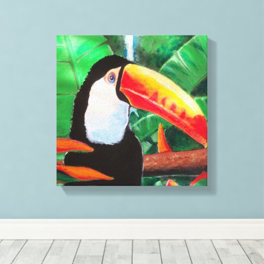 Toucan Exotic Wildlife Bird Wrapped Canvas Art Leinwanddruck (Insitu (Holzboden))