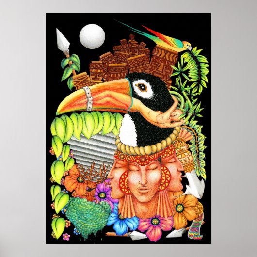 Toucan Fantasy Art Design Poster (Vorne)