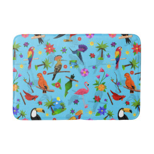 Toucan Flamingo und Arara nahtlose Vogelmuster Badematte