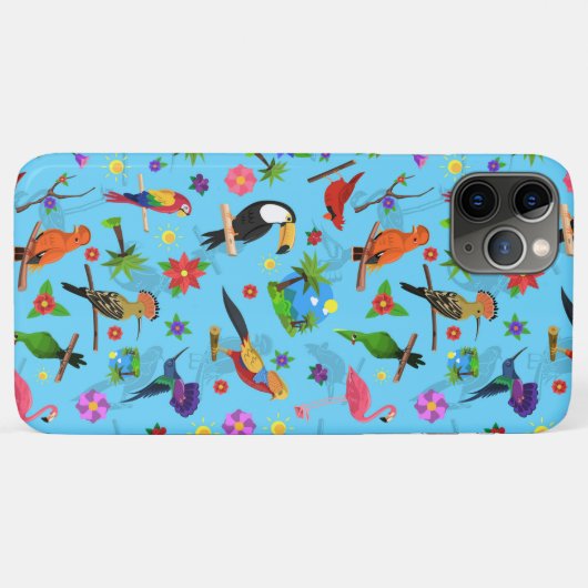 Toucan Flamingo und Arara nahtlose Vogelmuster Case-Mate iPhone Hülle (Rückseite (Horizontal))
