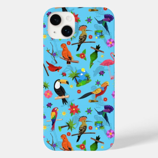 Toucan Flamingo und Arara nahtlose Vogelmuster Case-Mate iPhone Hülle (Rückseite)