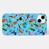 Toucan Flamingo und Arara nahtlose Vogelmuster Case-Mate iPhone Hülle (Rückseite (Horizontal))