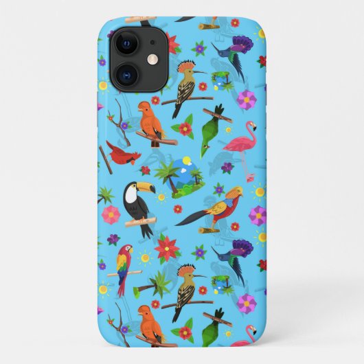 Toucan Flamingo und Arara nahtlose Vogelmuster Case-Mate iPhone Hülle (Rückseite)