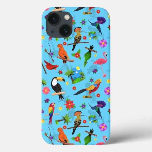 Toucan Flamingo und Arara nahtlose Vogelmuster Case-Mate iPhone Hülle (Rückseite)