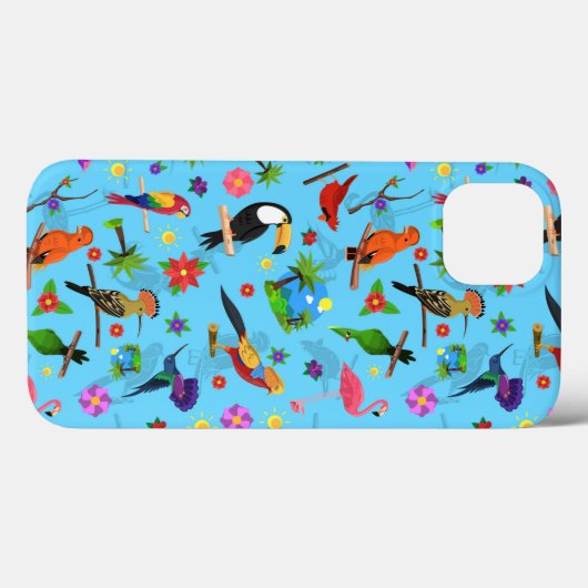 Toucan Flamingo und Arara nahtlose Vogelmuster Case-Mate iPhone Hülle (Rückseite (Horizontal))