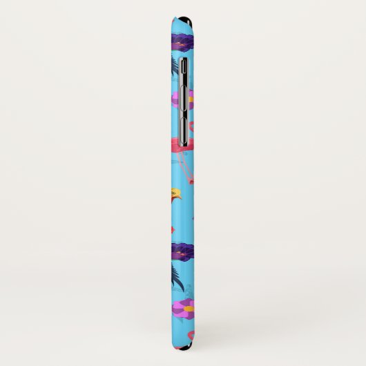 Toucan Flamingo und Arara nahtlose Vogelmuster Case-Mate iPhone Hülle (Hinten/Links)