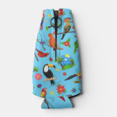 Toucan Flamingo und Arara nahtlose Vogelmuster Flaschenkühler (Rückseite)