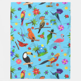 Toucan Flamingo und Arara nahtlose Vogelmuster Fleecedecke