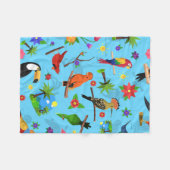 Toucan Flamingo und Arara nahtlose Vogelmuster Fleecedecke (Vorderseite (Horizontal))