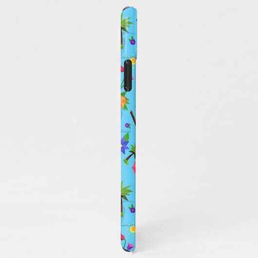 Toucan Flamingo und Arara nahtlose Vogelmuster iPhone Hülle (Rechte Seite)