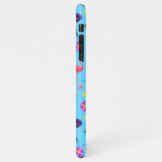 Toucan Flamingo und Arara nahtlose Vogelmuster iPhone Hülle (Linke Seite)