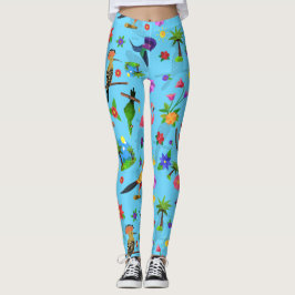 Toucan Flamingo und Arara nahtlose Vogelmuster Leggings