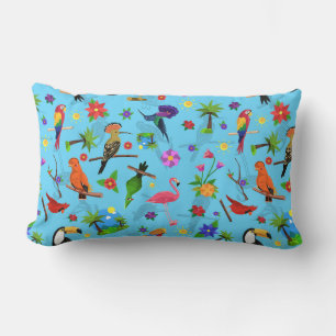 Toucan Flamingo und Arara nahtlose Vogelmuster Lendenkissen