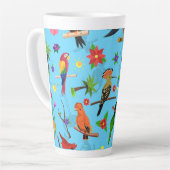 Toucan Flamingo und Arara nahtlose Vogelmuster Milchtasse (Linke Ecke)