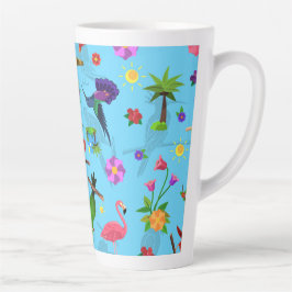 Toucan Flamingo und Arara nahtlose Vogelmuster Milchtasse