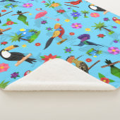 Toucan Flamingo und Arara nahtlose Vogelmuster Sherpadecke (3/4)