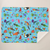 Toucan Flamingo und Arara nahtlose Vogelmuster Sherpadecke (Vorderseite (Horizontal))