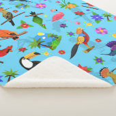 Toucan Flamingo und Arara nahtlose Vogelmuster Sherpadecke (3/4)