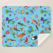 Toucan Flamingo und Arara nahtlose Vogelmuster Sherpadecke (Vorderseite (Horizontal))