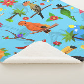 Toucan Flamingo und Arara nahtlose Vogelmuster Sherpadecke (3/4)