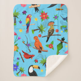 Toucan Flamingo und Arara nahtlose Vogelmuster Sherpadecke