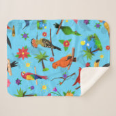 Toucan Flamingo und Arara nahtlose Vogelmuster Sherpadecke (Vorderseite (Horizontal))