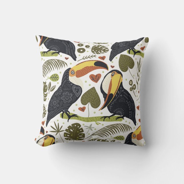 Toucan Friends Throw Kissen (Vorderseite)